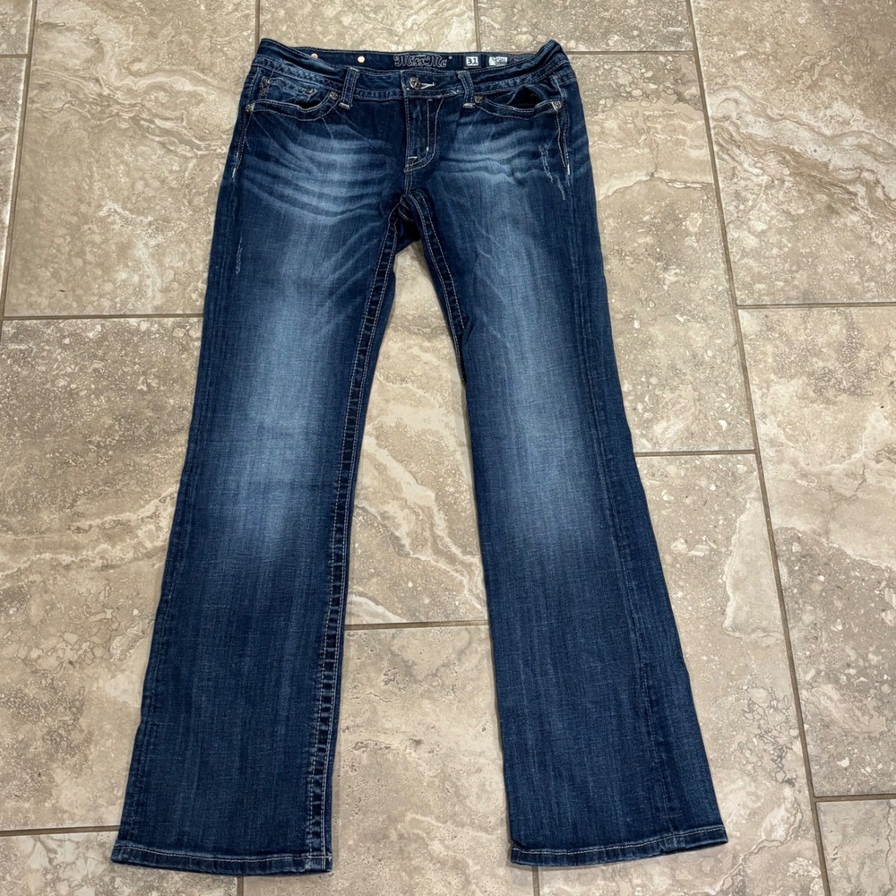 Miss Me Bootcut Jeans Dark Wash Embellished JS5672B2 Size 31 Inseam 33